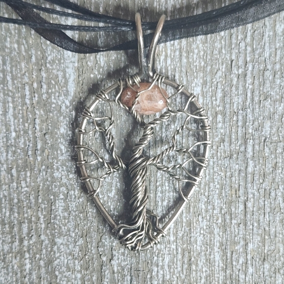 Red Sunstone Wire Wrapped Tree of Life - Picture 4 of 8